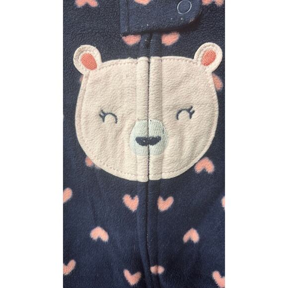 5/$15 Heart Patterned Sleeper w/ Bear - Just One You by Carter's - NB - Picture 2 of 4